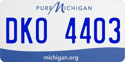 MI license plate DKO4403