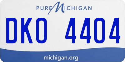MI license plate DKO4404