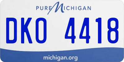 MI license plate DKO4418