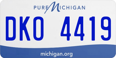 MI license plate DKO4419