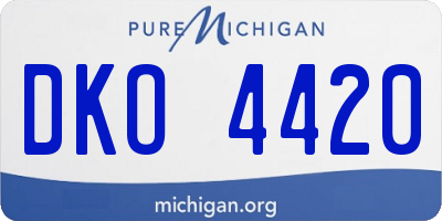 MI license plate DKO4420