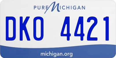 MI license plate DKO4421