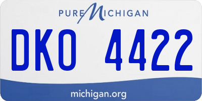 MI license plate DKO4422