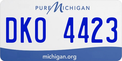 MI license plate DKO4423