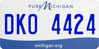 MI license plate DKO4424