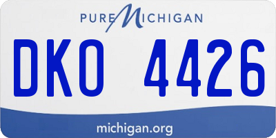 MI license plate DKO4426