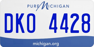 MI license plate DKO4428
