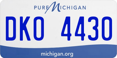 MI license plate DKO4430