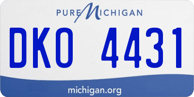 MI license plate DKO4431