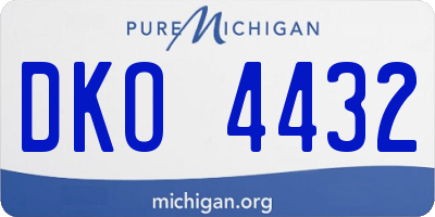 MI license plate DKO4432
