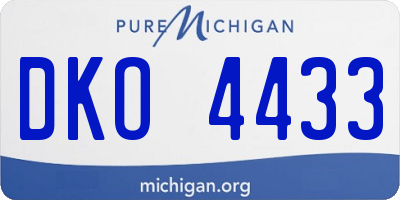 MI license plate DKO4433