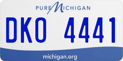 MI license plate DKO4441