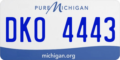 MI license plate DKO4443