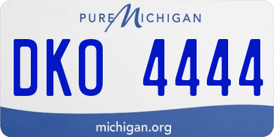 MI license plate DKO4444