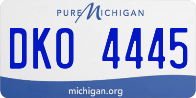 MI license plate DKO4445