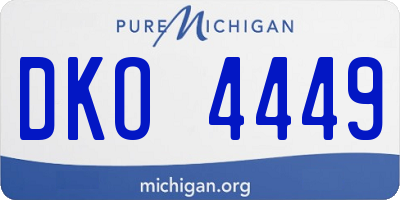 MI license plate DKO4449