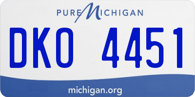 MI license plate DKO4451