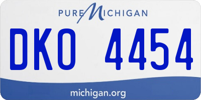 MI license plate DKO4454