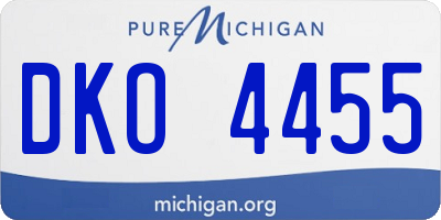 MI license plate DKO4455