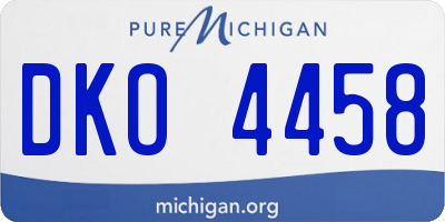 MI license plate DKO4458