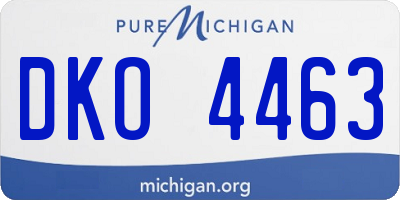 MI license plate DKO4463
