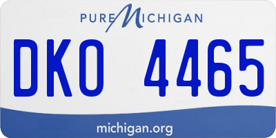 MI license plate DKO4465