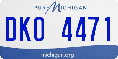 MI license plate DKO4471