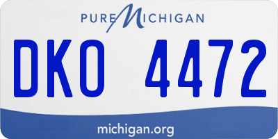 MI license plate DKO4472