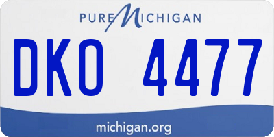 MI license plate DKO4477