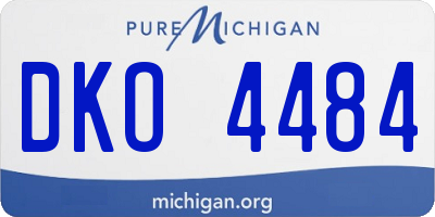 MI license plate DKO4484