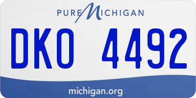 MI license plate DKO4492