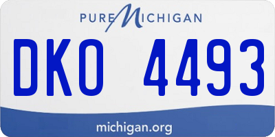 MI license plate DKO4493
