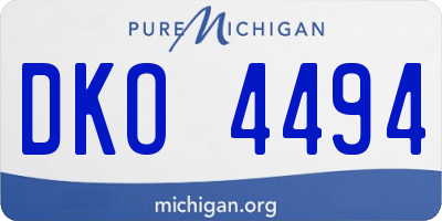 MI license plate DKO4494