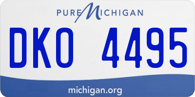 MI license plate DKO4495