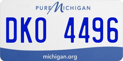 MI license plate DKO4496