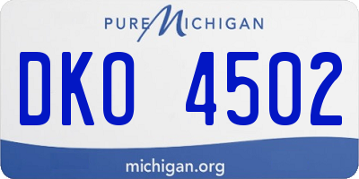 MI license plate DKO4502