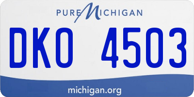 MI license plate DKO4503