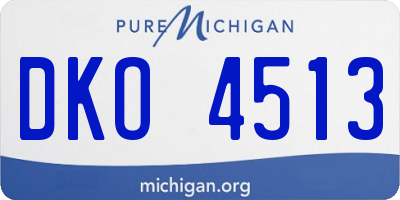 MI license plate DKO4513
