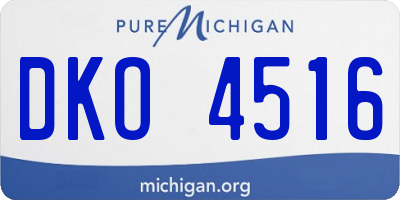MI license plate DKO4516