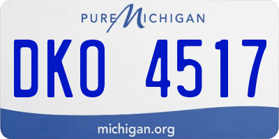 MI license plate DKO4517