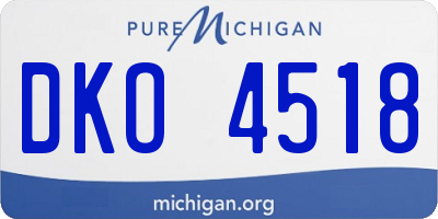 MI license plate DKO4518