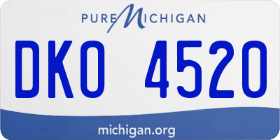MI license plate DKO4520