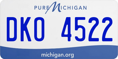MI license plate DKO4522