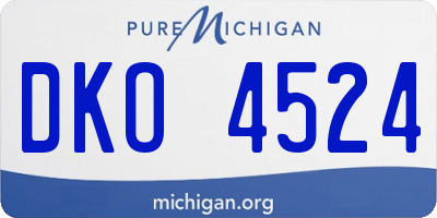 MI license plate DKO4524
