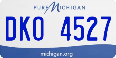 MI license plate DKO4527