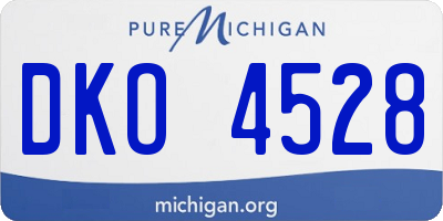 MI license plate DKO4528