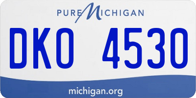 MI license plate DKO4530