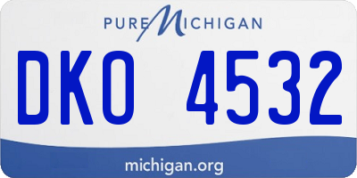 MI license plate DKO4532