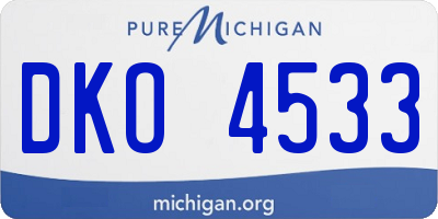 MI license plate DKO4533