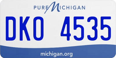 MI license plate DKO4535